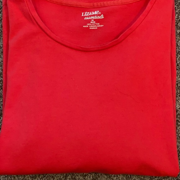 LIZ & ME CATHERINES Solid Color Blouse Pink ¾ Sleeve PLUS SIZE 26/28 T-Shirt - Picture 4 of 8